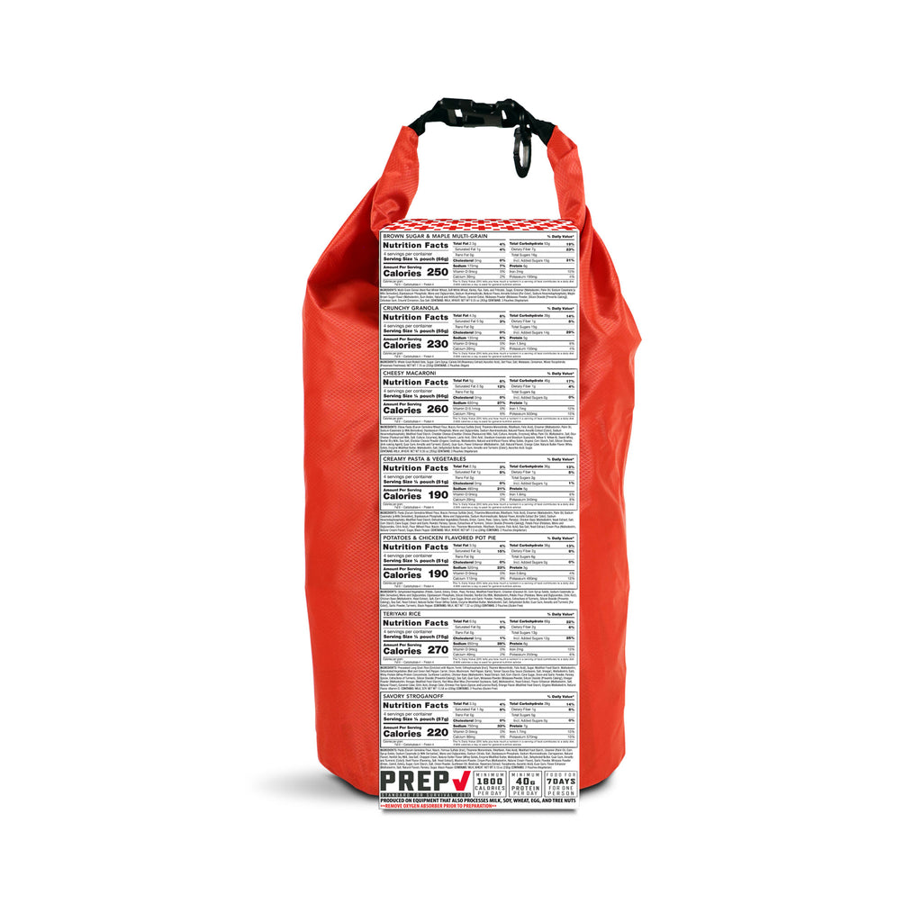 7 Day Emergency Dry Bag 60 Servings Breakfast and Entrée Grab and Go (American Red Cross)