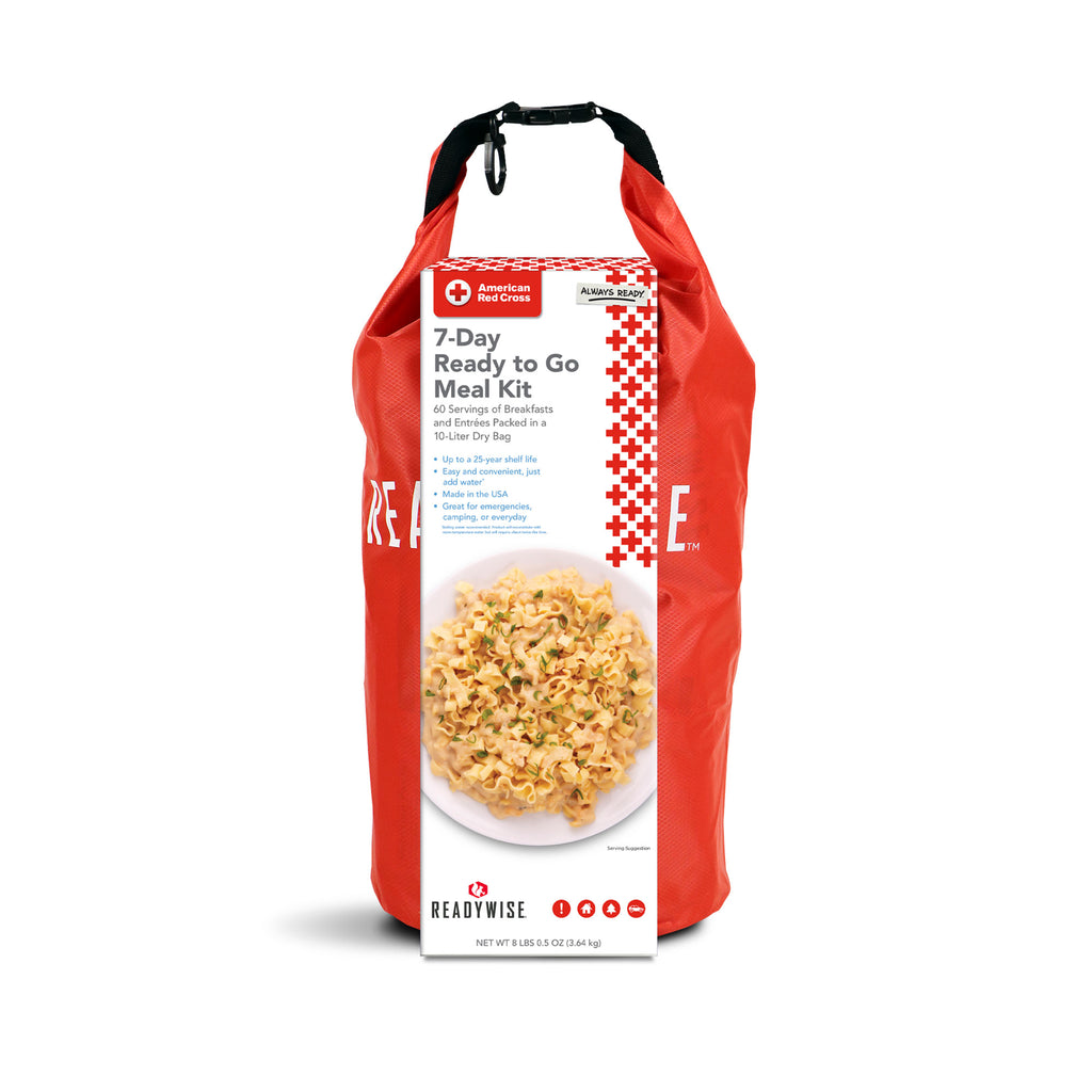 7 Day Emergency Dry Bag 60 Servings Breakfast and Entrée Grab and Go (American Red Cross)