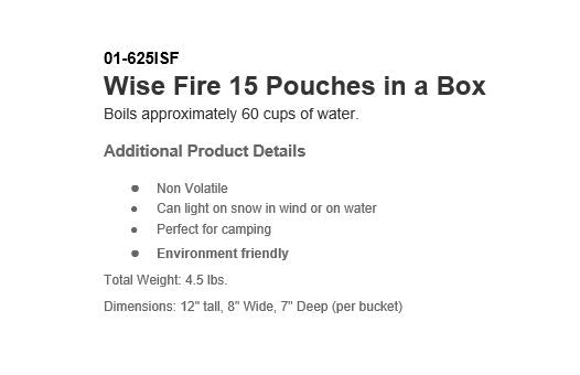 Boxed Individual Pouches - Wise Fire