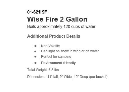 2 Gallon Bucket - Wise Fire